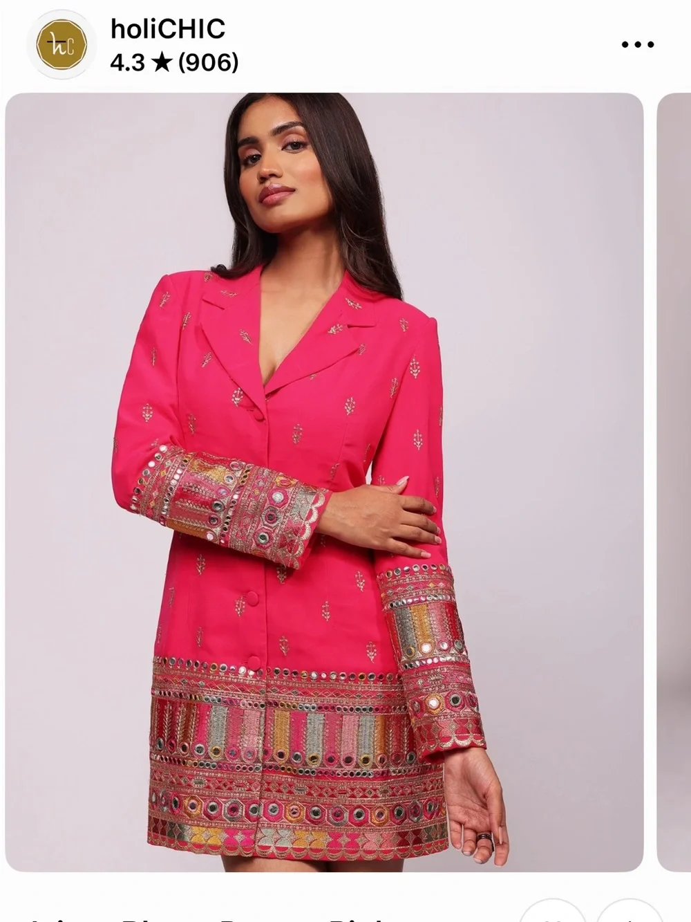 Embellished Pink Blazer Dress